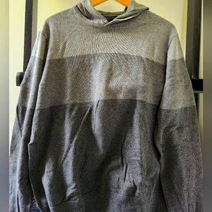 Banana Republic Men's Large Cotton Black and Gray Colorblock Sweater